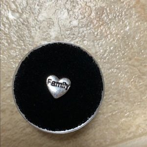 Never used origami owl “family” heart charm